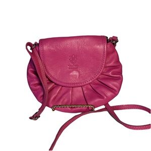 Vera Pelle Fuchsia Leather Crossbody Bag